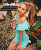 SUNWILL Travel Coffee Tumbler 20 oz, Insulated Mug with Lid, Stainless Steel Cup for Hot and Cold Drinks, Rose Gold
