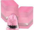 20 Pack Shoe Bags for Travel, 17" x 12.6" Drawstring Shoe Organizers with Clear Window, Breathable Non-Woven Dustproof Pouches for Luggage & Closet (Pink)