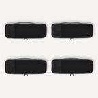 Amazon Essentials 4-Piece Packing Cubes Travel Accessories Set, Luggage Organizer with Double Zipper, Mesh Top, Space-Saving, Slim, Black (Previously Amazon Basics)