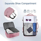 Gieury Carry On Backpack for Women, 50L Travel Backpack Flight Approved, Expandable Backpack For Airplanes, 17 Inch Laptop Backpack, Luggage Suitcase Daypack Lightweight Business Weekender Bag, Pink
