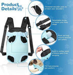 YUDODO Pet Dog Carrier Backpack Adjustable Dog Front Carrier, Legs Out Easy-Fit Dog Travel Backpack Carrier for Hiking Camping for Small Medium Dogs Cats and Rabbits (Large (Pack of 1), B-Sky)