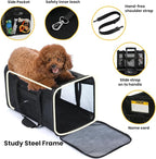 Conlun Dog Carrier Bag,Soft-Sided Pet Carriers for Dogs with 4-Sided Mesh, Cat Transport for Large Cats Small Dog Up to 20lb,Collapsible Dat Travel Carrier-L,Black