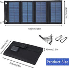 100W Solar Panel Folding Charger IP65 Waterproof USB Solar Power Charger with 2 Hooks & 1 Adapter, Portable SunPower Solar Panel for Camping Power Bank Phone Charger for Outdoor
