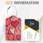 Love Luggage Tags for Suitcases, 3 Pack Leather Bag Tag Identifiers with Stainless Steel Loop and Address Card for Men Women