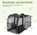 Large Cat Backpack Carrier Expandable Pet Carrier Backpack for Small Dogs Medium Cats Fit Up to 18 Lbs, Dog Backpack Carrier, Foldable Puppy Backpack Carrier for Travel,Black