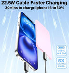 5000mAh for Magsafe Battery Pack Mini 22.5W Wireless Power Bank Fast Charging USB C in Out Power Pack, Magnetic Portable Charger Slim Powerbank for iPhone 17 16 15 14 13 Plus/ Pro/ Pro Max Rose Gold