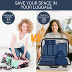 KPX 8 Set Packing Cubes for Travel, Luggage Packing Organizers Accessories Large Toiletries Bag for Clothes Shoes Cosmetics (Navy Blue)