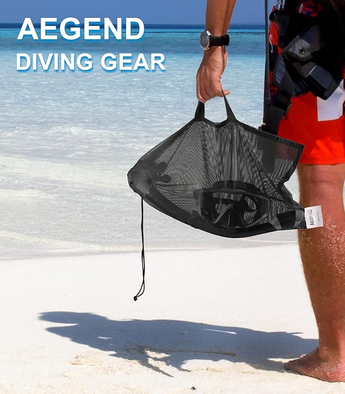 Aegend Snorkeling Gear for Adults Youth Kids, Snorkel Mask with Top Dry Valve - Panoramic View Anti-Leak and Anti-Fog with Mesh Bag for Snorkeling, Scuba Diving, Freediving & Swimming