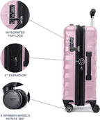 Travelpro Maxlite Air V2 Hardside Expandable Carry on Luggage, 8 Spinner Wheels, Lightweight Hard Shell Suitcase, TSA lock, Pink, Carry On 20-Inch