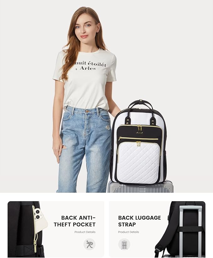 LOVEVOOK Laptop Backpack for Women, Fashion Backpack Purse for Travel with USB Port, Lightweight Casual Daypacks Nurse Teacher Computer Bag for College Work Business, Fit 17" Laptop