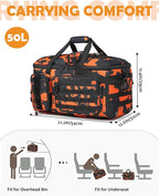 50L Gym Bags for Men, 3 in 1 Travel Duffle Bag with Shoe Compartment, Tactical Military Backpack for Overnight Weekender Gym Traveling Workout Deployment