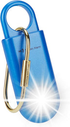 130dB Personal Safety Alarm Ultra Bright Strobe Light Loud Sound Keychain Siren with Carabiner for Women, School Children, Night Runners. Hiking Alarm Bear Deterrent. SOS Emergency Alerts. Blue
