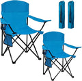 Camping Chair 2 Pack Portable Folding Chair, Supports 300lbs, Lightweight Stable Outdoor Chair for Camping Hiking Fishing Beach Travel Picnic, Compact Collapsible Camping Seat, Bright Blue