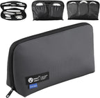 RIGHT AWAY Travel Tech Pouch，Waterproof Cord Case，Electronics Organizer Travel Case，Cable Organizer Storage Bag For Phone, Charger, Accessories(Dark Gray)