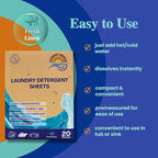 Travel Laundry Detergent Sheets Pack of 3 – Compact Laundry Sheets for Travel, Hand Wash or Machine Wash Detergent Strips for Sink Washing Clothes on Trips, Hotels & Cruises