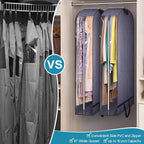 KIMBORA 10" Gusseted Clear Dress Bags for Gowns 54" Suit Bags for Closet Storage with Handles Garment Bags for Hanging Clothes Storage Garment Covers for Coats, Suits, Jackets, Dresses(2 Packs, Grey)