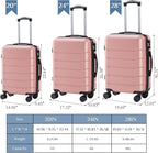 OLIXIS 28 Inch Luggage, Hardside Checked Suitcase with Spinner Wheels, Lightweight ABS Hard Shell Travel Luggage, TSA Approved Lock, Expandable Large Suitcase for Business & Travel–Pink
