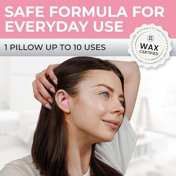 Peace&Quiet | PQ Wax Ear Plugs for Sleeping - 30 Silicone Wax Earplugs for Sleeping and Swimming, Gel Ear Plugs for Noise Cancelling, Sound Blocking Level of 32 Db
