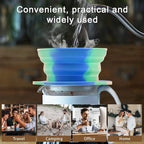 Collapsible Travel Pour Over Coffee Dripper Kit Single Cup, Paperless Camping Pour Over Coffee Maker with Metal Filter, Backpacking Manual Coffee Maker for Camping Coffee