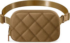 Fanny Pack for Women Men, Waterproof Belt Bag with Adjustable Strap & Back Anti-Theft Zipper Pocket, Lightweight Crossbody Bag for Travel, Workout, Running (7.Brown upgrade)