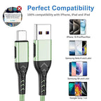 Durcord 2Pack 3ft USB A to USB C Cable - 3 Foot Premium Nylon Braided Type C Cord for Android Phone, Pad, Laptop - Light Green