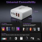 USB C Fast Wall Charger Block, 2Pack 60W USBC Charging Cubes, 5-Port PD+QC Power Adapter Multiport Brick Type C Box Plug for Phone 16/15/14/13/12/11/Pro Max/Plus, Pad Mini/Pro/S25/S24-White+Black