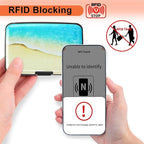 Mayski Credit Card Holder, RFID Blocking, Aluminum Alloy Hard Case, Small Mini Business Metal Wallet for Women Men, Beach