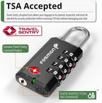 Fosmon TSA Approved Locks for Luggage/ Suitcase with Open Alert Indicator (4 Pack), Heavy Duty Gun Safe Lock for Gun Case, 4 Digit Shackle Combination Padlock for Travel, Backpack Zipper, Gym Locker