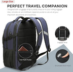 Swissdigital Design Travel Laptop Backpack for Men and Women, 35L Expandable Large Business Backpack with USB Charging Port for Fits 17 Inch Notebook, Blue | SD1671-12