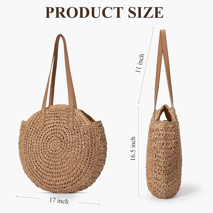 Trifabricy Beach Bags for Women, Large Beach Bag, Woven Straw Tote Bags Waterproof, Weaving Swim Shopping Travel Bag