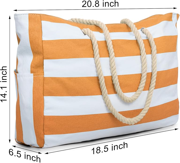 Becokan Beach Bags for Women Large Waterproof Beach Tote Bag Zipper Beach Bags Waterproof Sandproof Swim Pool Bag Large Tote