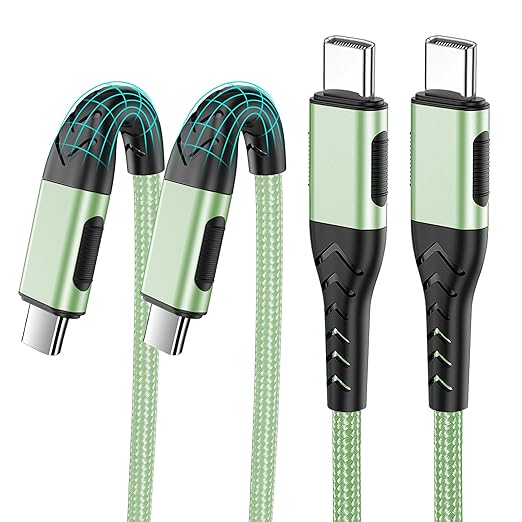 Durcord USB C Cable, Upgarded 2Pack 10ft Fast USB Type C Charging Cable for Android/Phone/Pad/Laptop, Type C Charger Braided USB Cable Compatible withi Phone 16/15/Pro/Plus/Max/Sam.Sung-Green