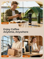 Portable Electric Espresso Maker, Mini Camping Coffee Maker for Travel, Pocket Sized Espresso Machine for NS Capsules, 160ML Large Water Tank, Fast Brewing with Hot Water, Travel/Camping/Office