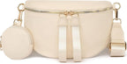 Eslcorri Small Crossbody Sling Bag for Women Trendy - Fanny Packs Leather Chest Belt Bum Bag Anti Theft Purse for Travel