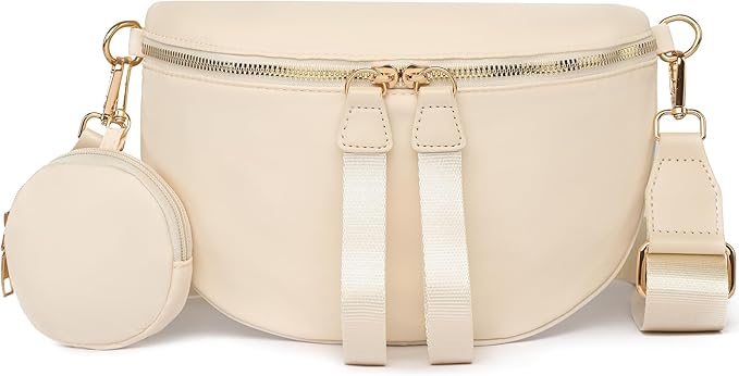Eslcorri Small Crossbody Sling Bag for Women Trendy - Fanny Packs Leather Chest Belt Bum Bag Anti Theft Purse for Travel