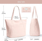 WLLWOO Large Gym Tote Bag for Women Sport Yoga, 24L Travel Beach Bag Lightweight Zipper Shoulder Handbag for Daily Work