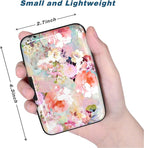 Credit Card Holder, Mini Aluminum Card Wallet RFID Blocking Slim Metal Hard Card Case for Women Men, Pink Flowers