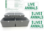 Kennel Travel Kit for Pets - Hook-On Dish & Live Animal Labels (Large)