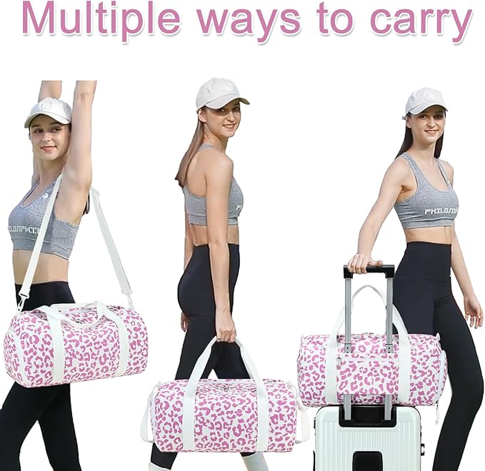 BLUBOON Duffle Bag Girls Kids Cute Gym Bag with Shoes Compartment & Wet Separation Waterproof Sports Overnight Travel Bag