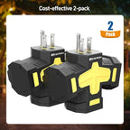 [ETL Listed] Cable Matters 2-Pack 3 Way Outdoor Plug Splitter 15A 1875W (Indoor/Outdoor Multi Plug Outlet, 3 Way Outlet Adapter) in Black