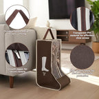 2pcs Boot Bags for Cowboy Boots Portable Boot Storage for Travel Dust Proof Boot Storage Organizer Tall Boots Shoe Cover Protector Bag （11.4" X 8.6" X 19"）