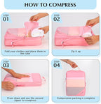PFEYRPK Lightweight Compression Packing Cubes for Suitcases, Compressible Expandable Travel Packing Organizer with Clear Toiletries and Backpack Bag, Travel Essentials for Carry on Luggage 7 Set