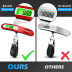 Digital Luggage Scale Vacation Travel Essentials Accessories Gifts for Traveler Portable Suitcase Handheld Weight Scale 110 lbs Hanging Baggage Travel Must Haves