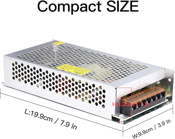 10A 120W 12V DC Power Supply, Universal Regulated Switching AC 110V/220V to DC Converter (SMPS) Transformer Driver Adapter for LED Strip Lights, CCTV Camera System, 3D Printer, Radio, Computer Project