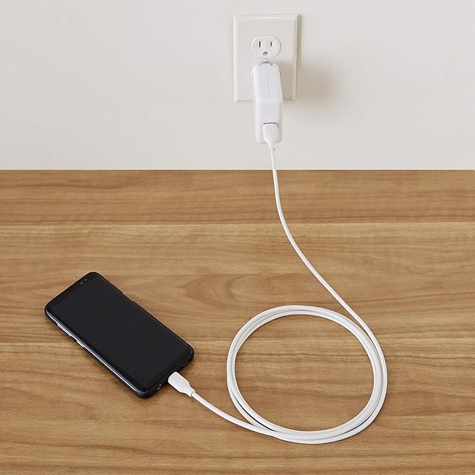 Amazon Basics USB-C to USB-A 2.0 Fast Charging Cable for Android Phones, 480Mbps Speed, USB-IF Certified, for Apple iPhone 16/15, iPad, Samsung Galaxy, Tablets, Laptops, 6 Foot, White