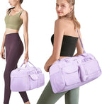 MAXTOP Gym Bag for Women Men Travel Duffle Bag Large Capacity Carry On Weekender Overnight Bag With Shoe Compartment Gym Tote Dry Wet Separation Duffel Bag for Travel
