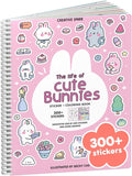 Life of Cute Bunnies 300+ Kids Sticker Book by Cupkin Toddler Airplane Travel Coloring Book, Easter Basket Stuffer, Road Trip Essentials, 8 Coloring Pages 8 Side by Side Scenes for Ages 2–8 Years