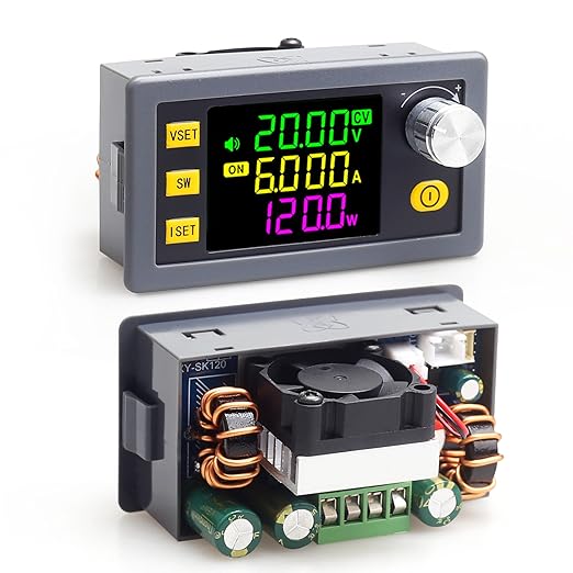 SK-120 120W Buck Boost Power Converter CC CV 6-36V to 0-36V with Color Display DC to DC Power Converter 5V 6V 12V 24V Power Module Regulated Laboratory Power Supply