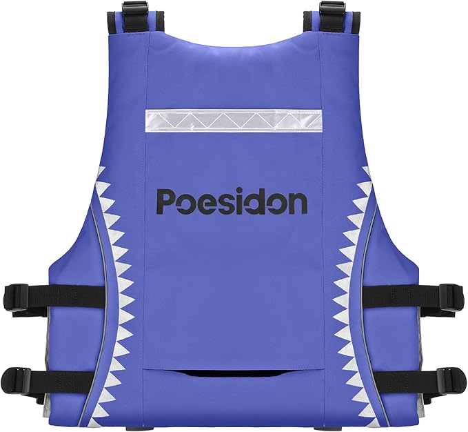 Poseidon Adjustable Water Safety Life Jacket - Classic Unisex Design with Front/Rear Storage Compartments for Multiple Water Activities