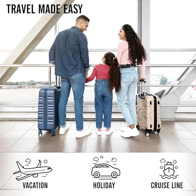 8 Set Packing Cubes for Travel Essentials, Suitcase Organizer Bags in 4 Sizes, Carry-On Luggage Accessories with Laundry Bag, Airplane Must Have, Gifts for Women Men